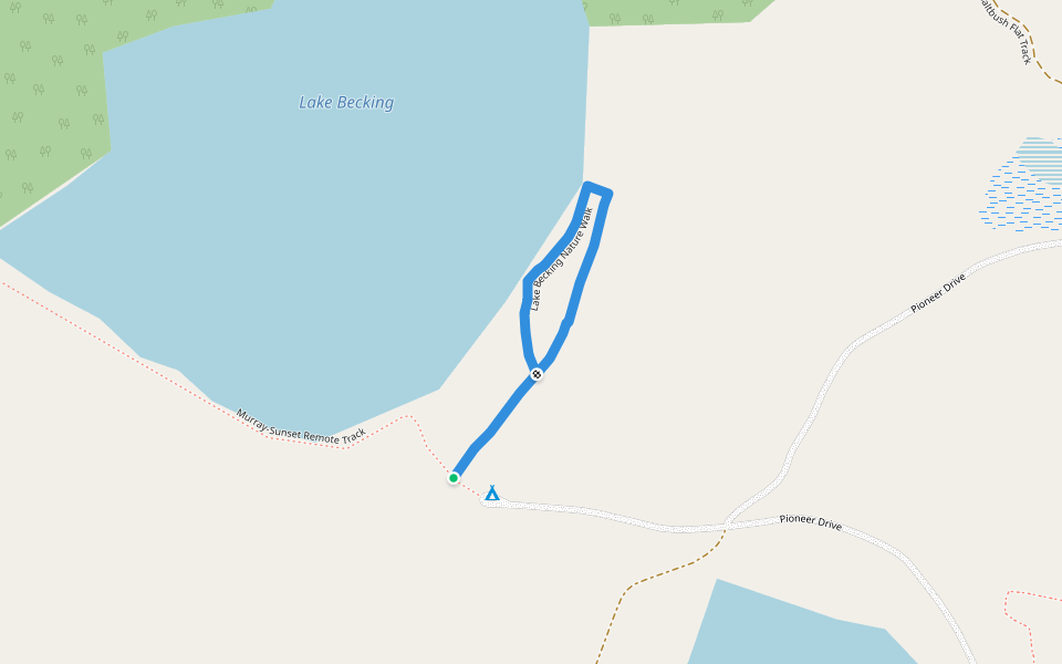 Lake Becking Nature Walk walking route map in Murray-Sunset