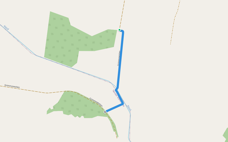 Grimmosestien walking route map in Vojens