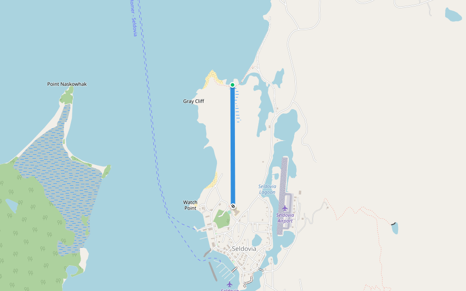 Otterbahn Trail walking route map in Seldovia