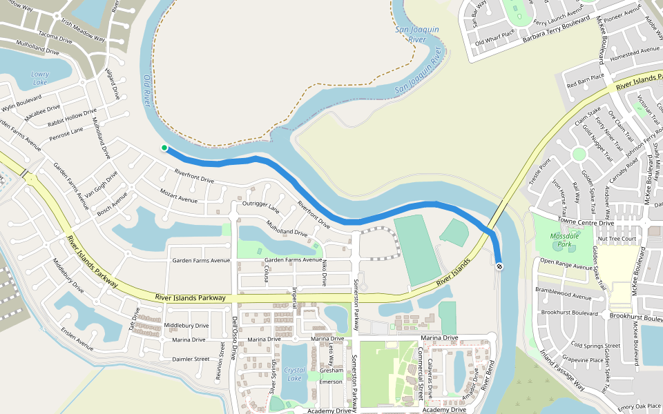 Cohen Road walking route map in Lathrop