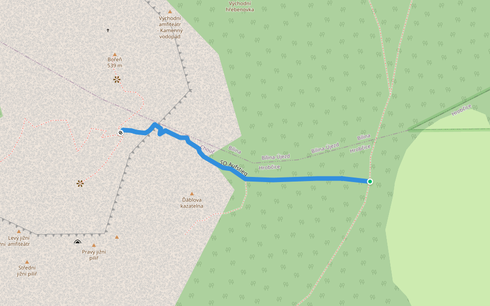 SO Aufstieg walking route map in Hrobčice