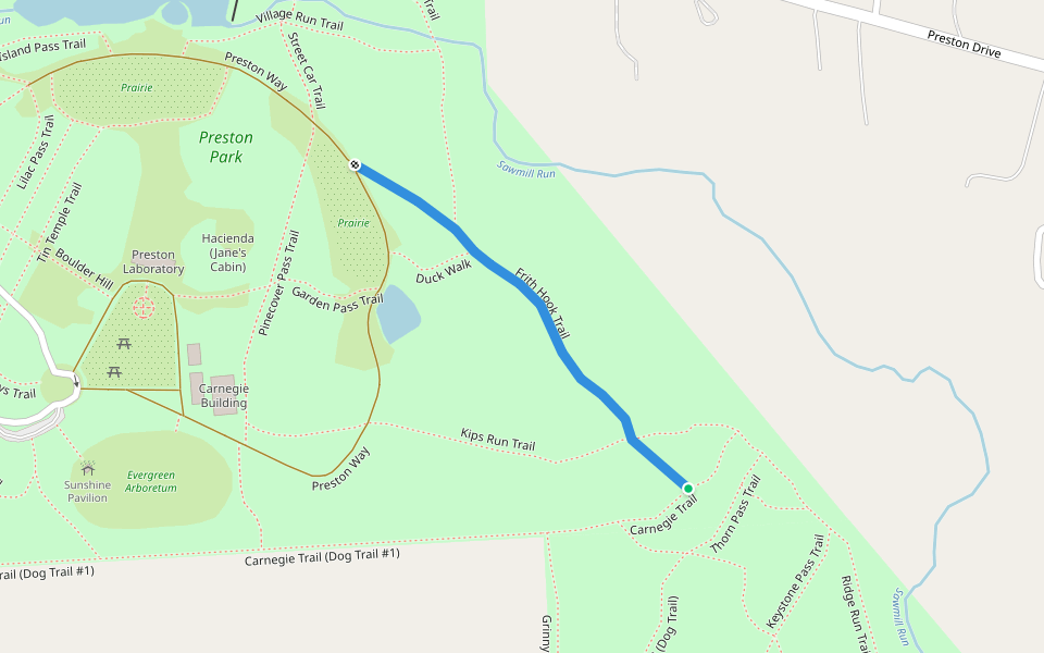 Frith Hook Trail walking route map in Meridian