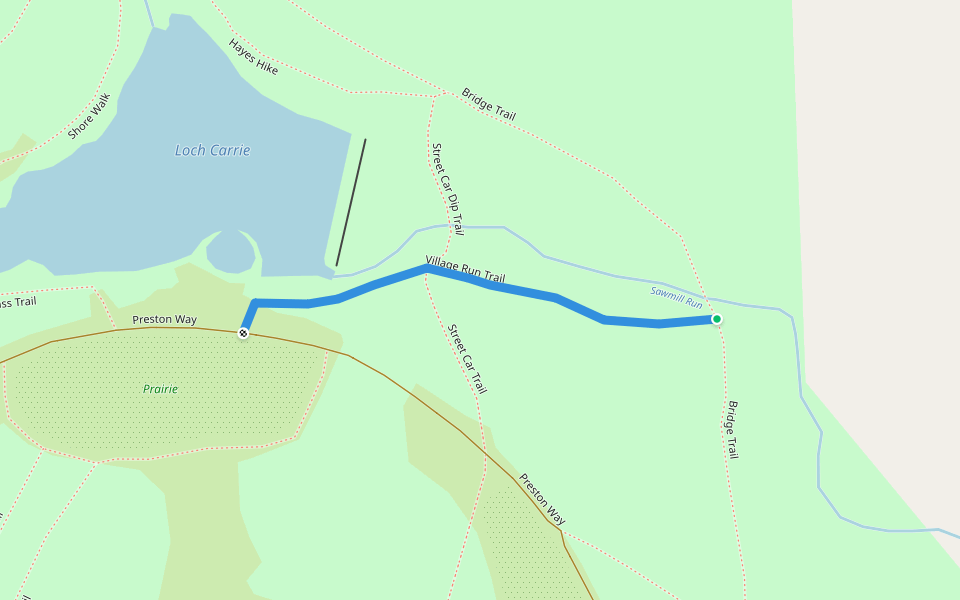 Village Run Trail walking route map in Meridian