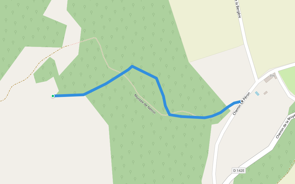 Montée de Nétrin walking route map in Les Abrets en Dauphiné