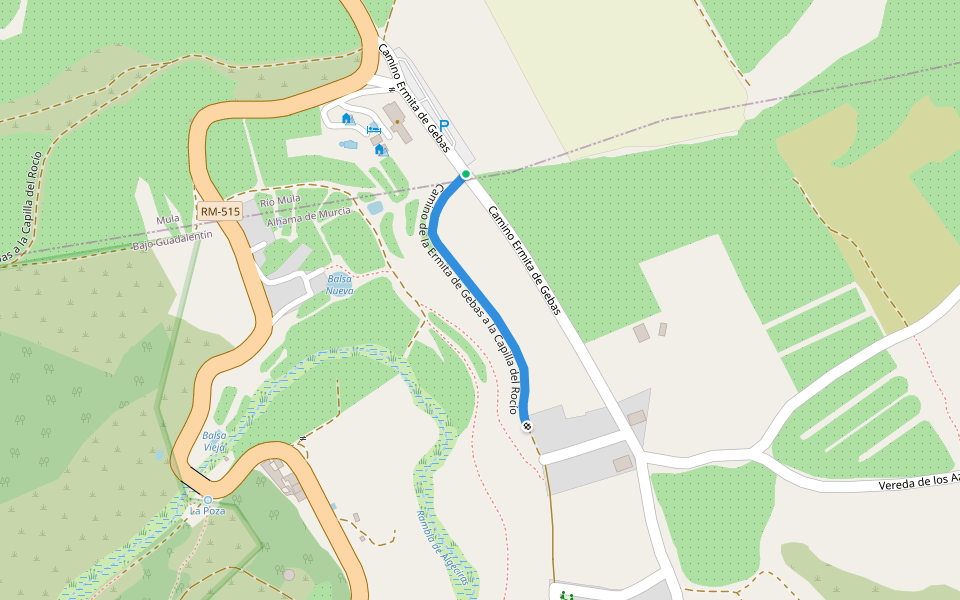 Camino de la Ermita de Gebas a la Capilla del Rocío walking route map in Alhama de Murcia