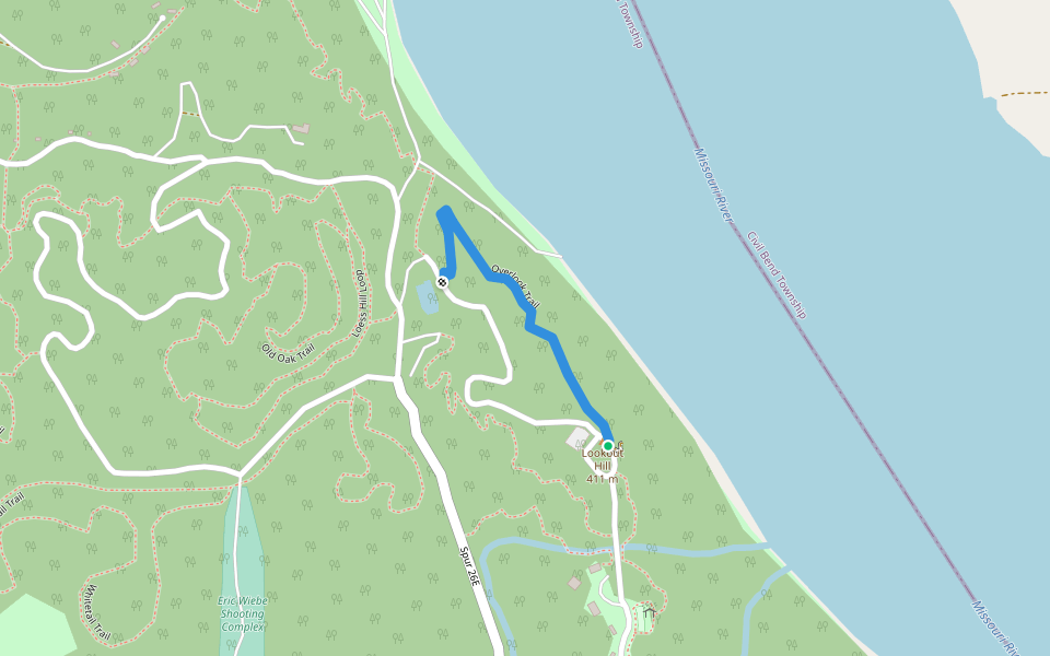 Overlook Trail walking route map in Ponca