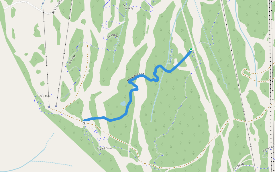 Mosquito Coast walking route map in Keystone