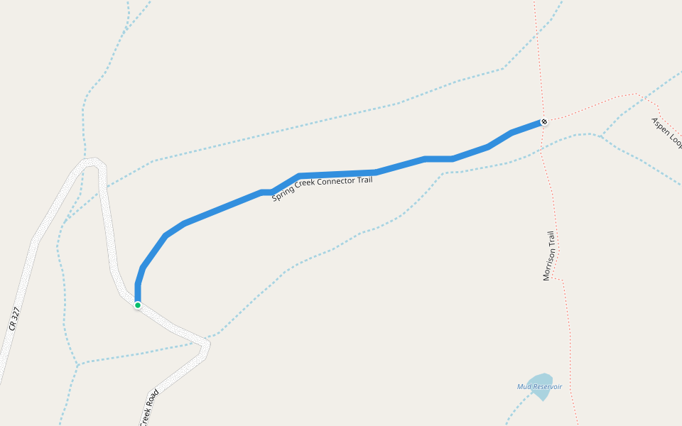 Spring Creek Connector Trail walking route map in Mancos