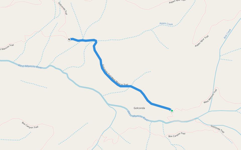 Golconda Trail;West Mancos Trail walking route map in Mancos