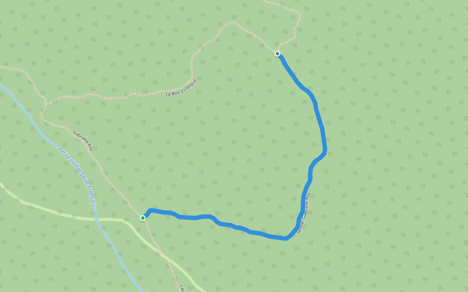 Sentier Gabrielle-Roy walking route map in Petite-Rivière-Saint-François