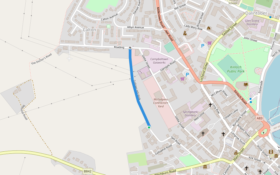 Gallows Hill Walk walking route map in Campbeltown