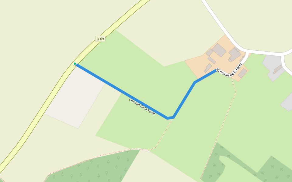 Chemin de la Forêt walking route map in Doué-en-Anjou