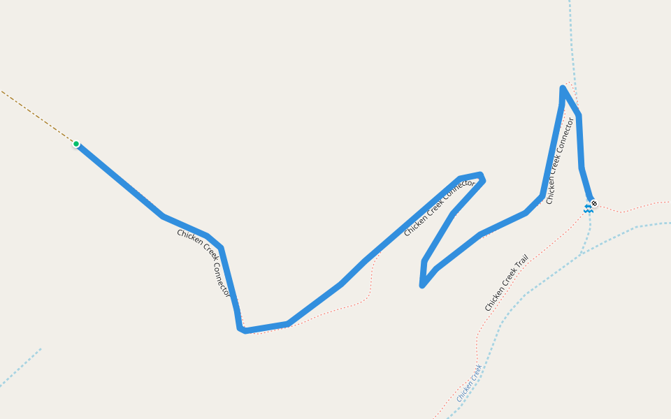 Chicken Creek Connector walking route map in Mancos