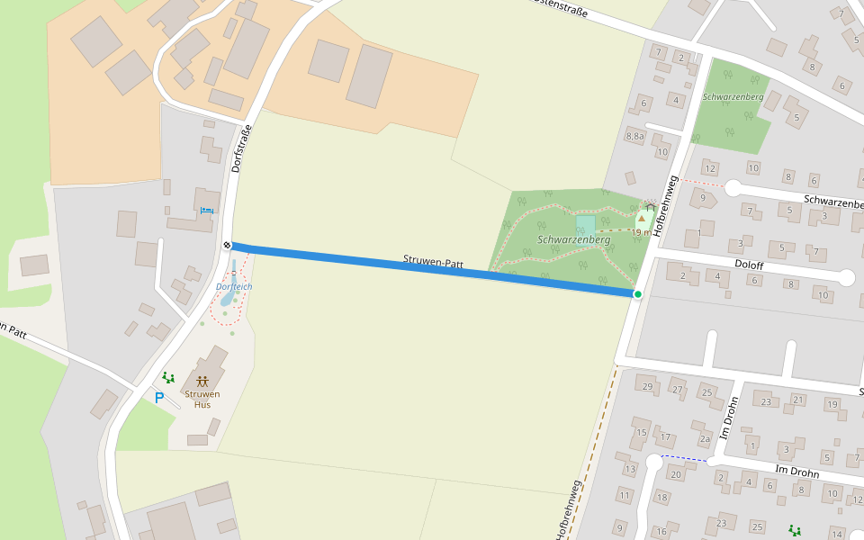 Struwen-Patt walking route map in Lehe