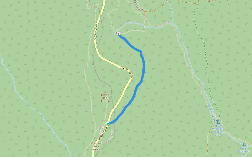 Crescent Rock Trail walking route map in Luray