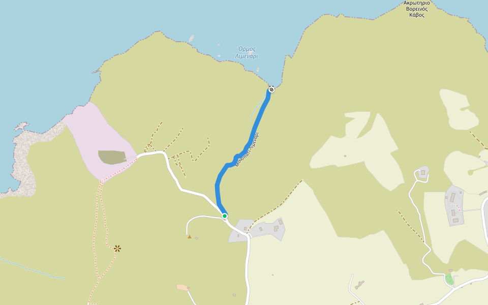 Μονοπάτι Λιμενάρι walking route map in Naxos
