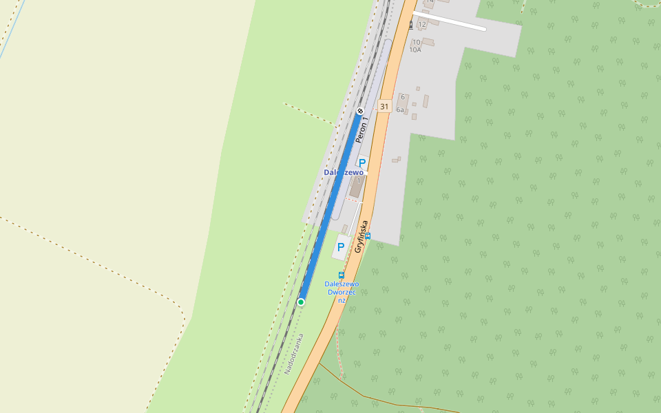 Peron 2 walking route map in Daleszewo