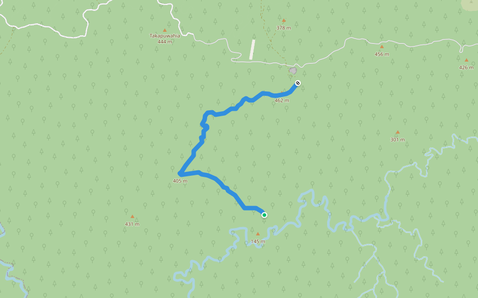 Mangahorehore Track walking route map in Ōkaihau