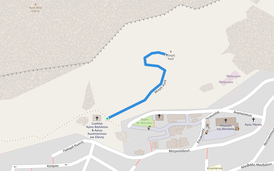 Μικρή Αγιά walking route map in Kalampaka