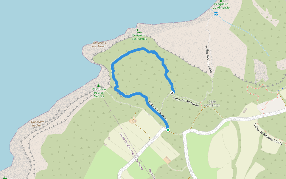 Trilho das Furnas walking route map in Salir do Porto