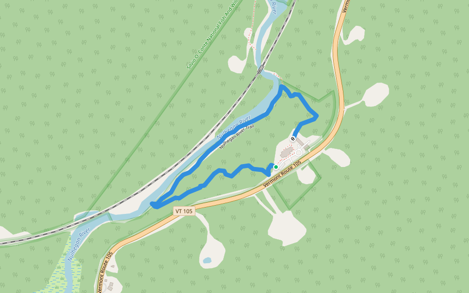 Nulhegan River Trail walking route map in Brunswick