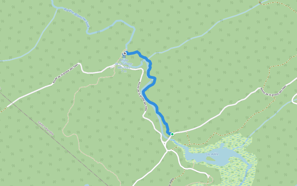 Sentier de la Cédrière walking route map in Saint-Léandre