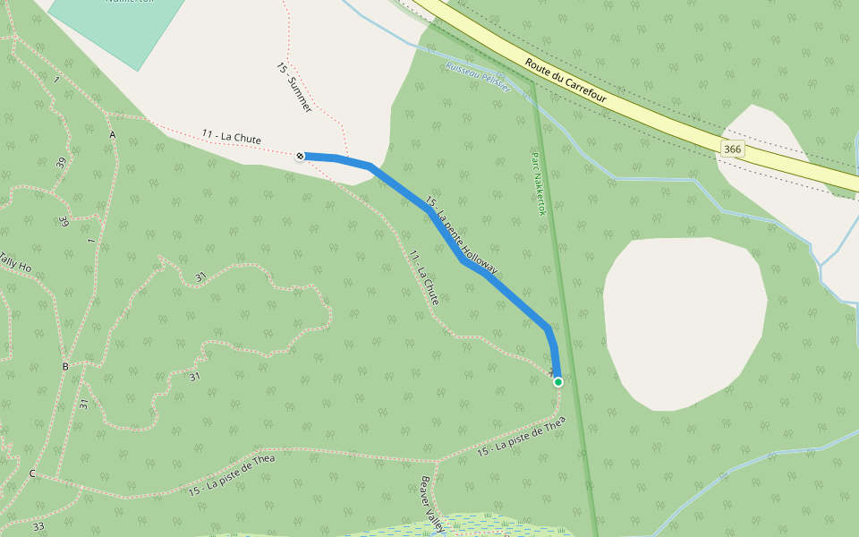 15 - La pente Holloway walking route map in Val-des-Monts