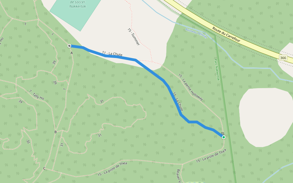 11 - La Chute walking route map in Val-des-Monts