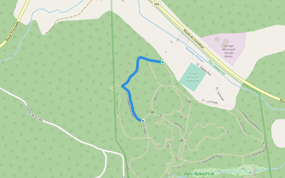 13 (Awesome Hill) walking route map in Val-des-Monts