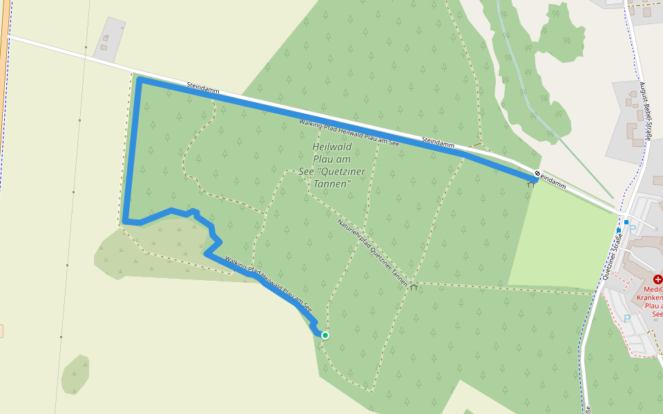 Walking-Pfad Heilwald Plau am See walking route map in Plau am See