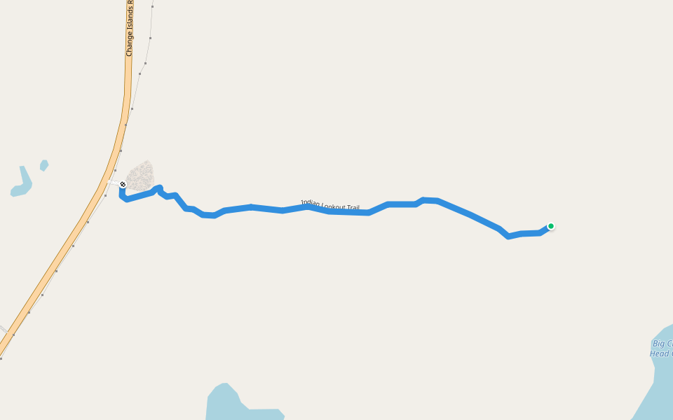 Indian Lookout Trail walking route map in Change Island