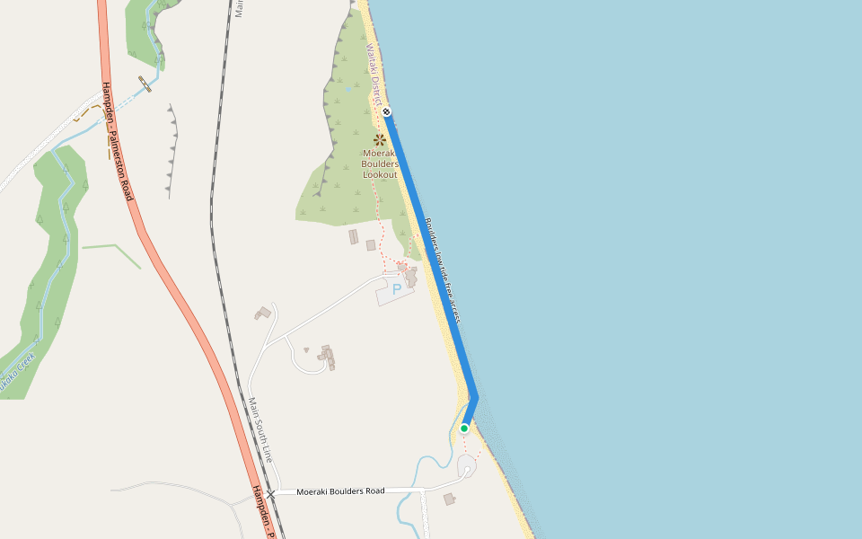 Boulders low tide free access walking route map in Hampden