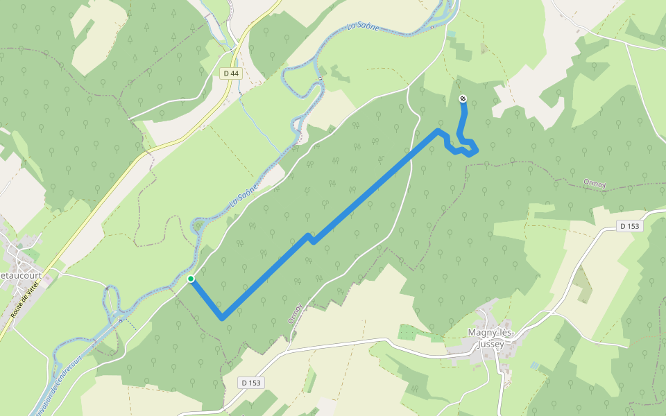 Balladine walking route map in Ormoy