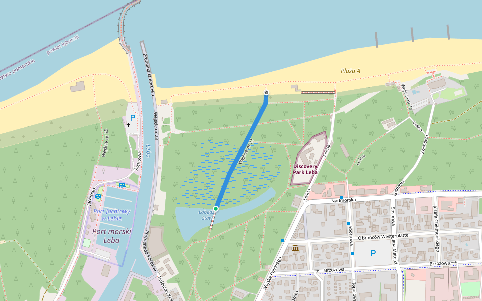 Wejście nr 21 walking route map in Łeba