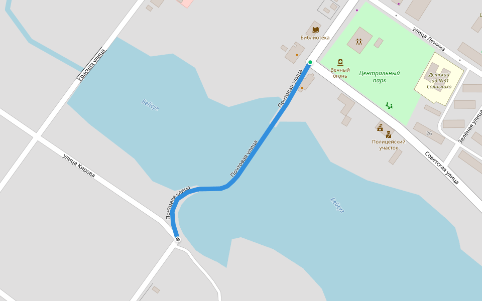 Почтовая улица walking route map in Berezanskaya