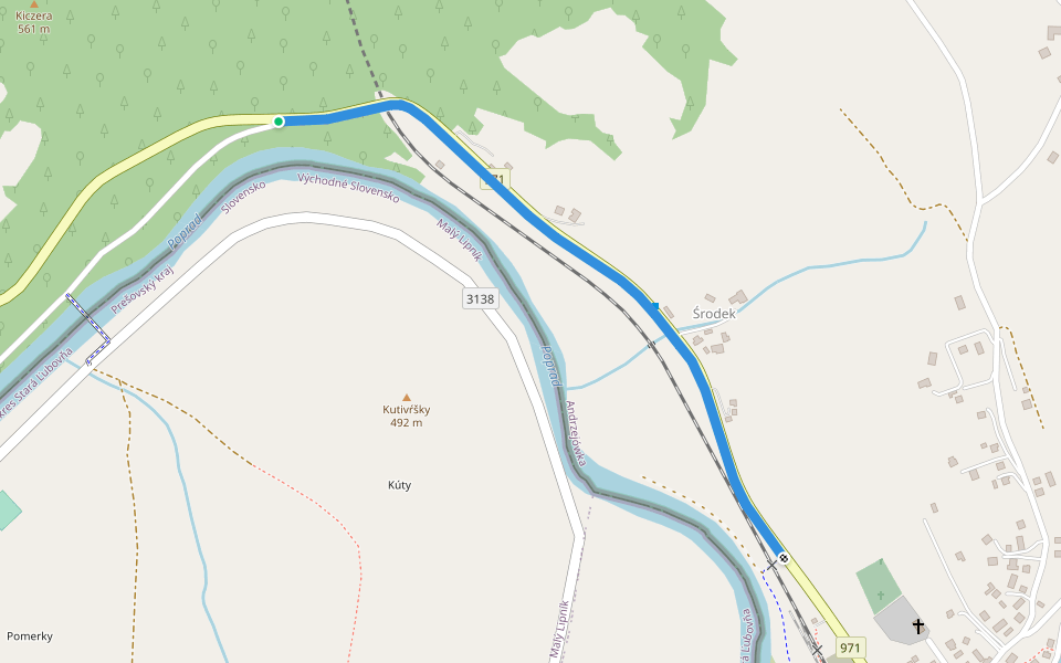 EuroVelo 11 walking route map in Andrzejówka