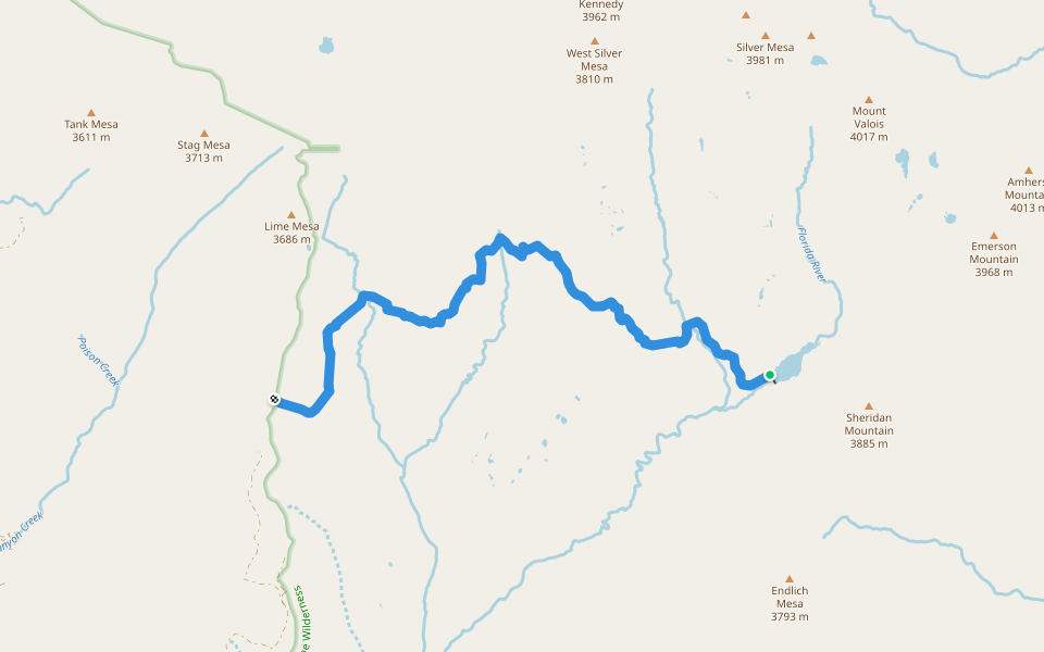 City Reservoir Trail (542) walking route map in Chimney Rock