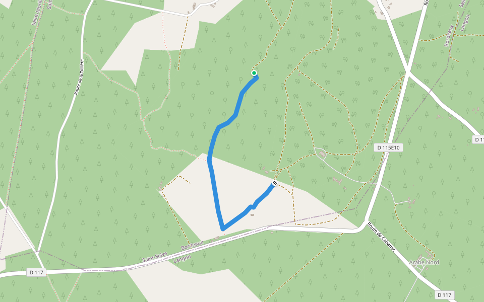 Chemin Rural CR 6 walking route map in Saint-Selve