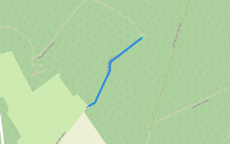 Laie du Margenois walking route map in Ivors