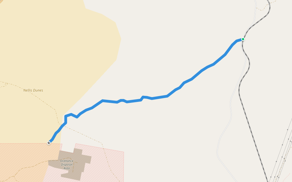 Old Spanish Trail walking route map in Nellis Air Force Base