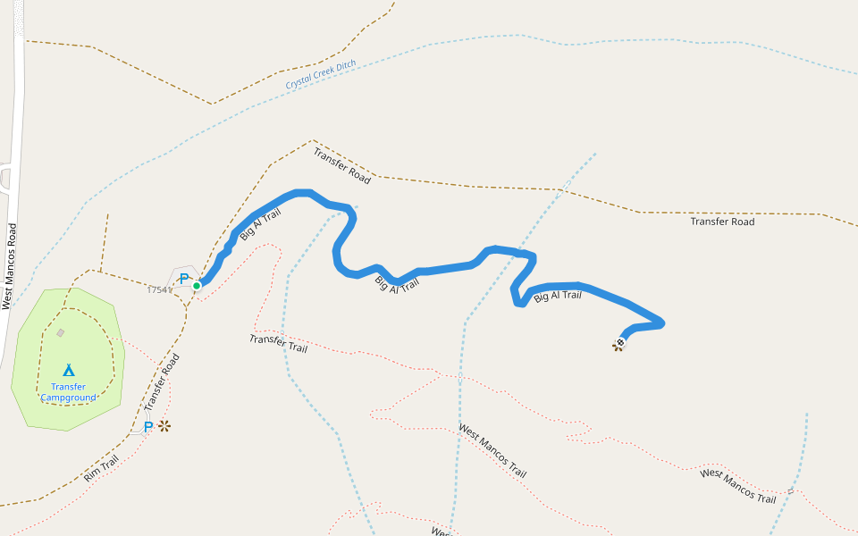 Big Al Trail walking route map in Mancos