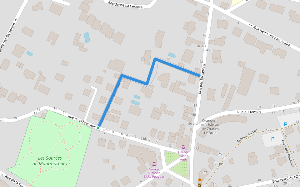 Sentier de la Haute Échelle walking route map in Montmorency