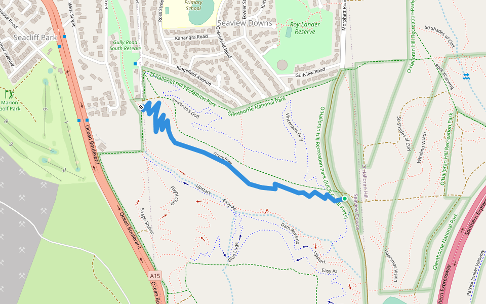 Gromflow walking route map in Seaview Downs