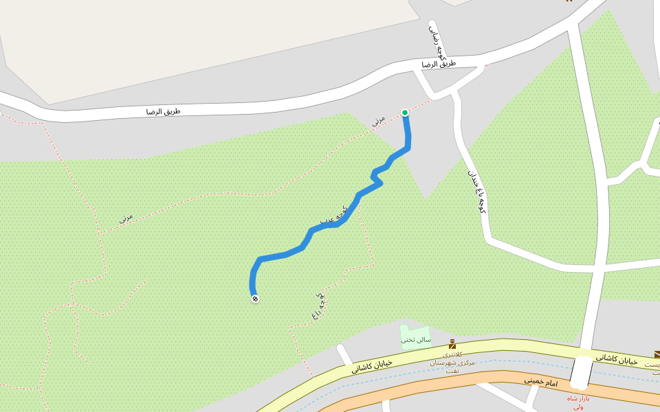 کوچه عرب walking route map in Yazd