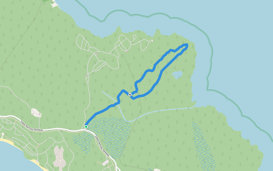 Lookout Point Trail walking route map in Killbear Park