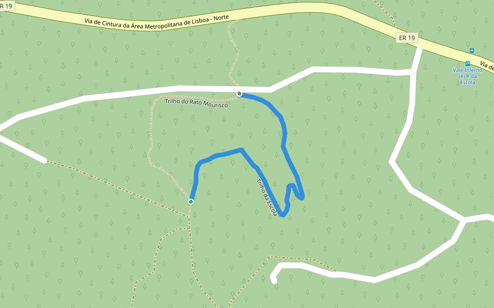 Trilho da Escola walking route map in Santo Estêvão das Galés