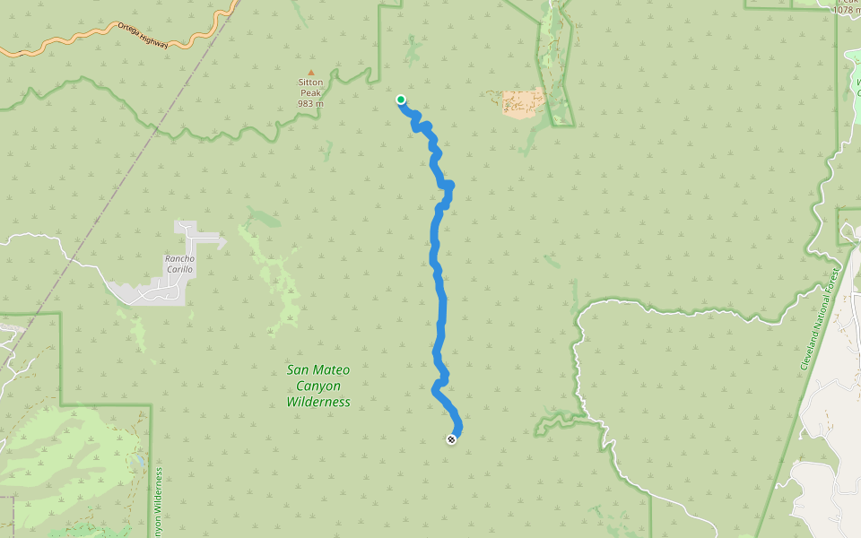 North Tenaja Trail walking route map in Lake Elsinore