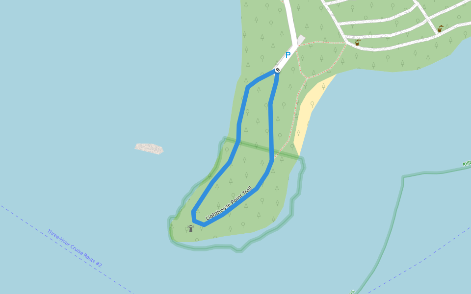 Lighthouse Point Trail walking route map in Nobel