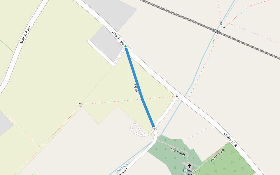 CB339 walking route map in Bekesbourne