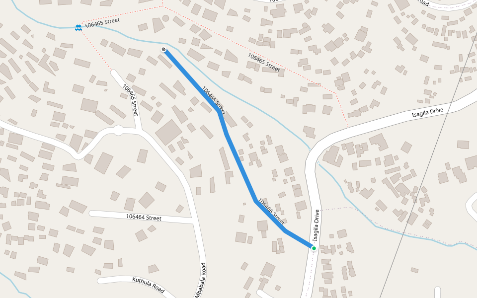 106466 Street walking route map in Ntuzuma